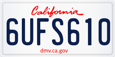 CA license plate 6UFS610