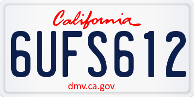 CA license plate 6UFS612