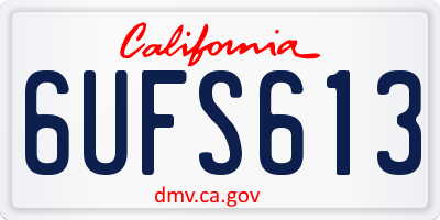 CA license plate 6UFS613