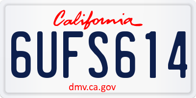 CA license plate 6UFS614
