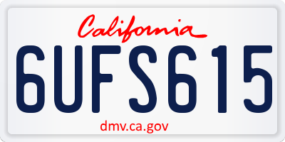 CA license plate 6UFS615