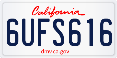 CA license plate 6UFS616