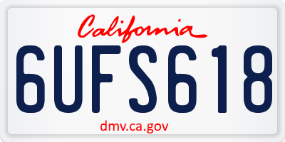 CA license plate 6UFS618