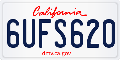 CA license plate 6UFS620