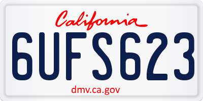 CA license plate 6UFS623