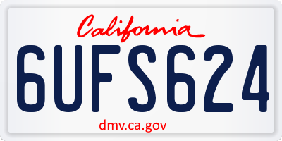 CA license plate 6UFS624