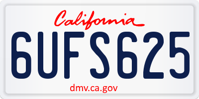 CA license plate 6UFS625