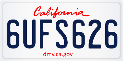 CA license plate 6UFS626
