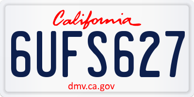 CA license plate 6UFS627
