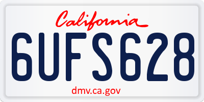 CA license plate 6UFS628