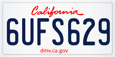 CA license plate 6UFS629