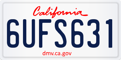CA license plate 6UFS631