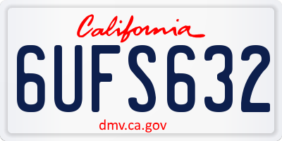 CA license plate 6UFS632