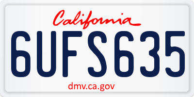 CA license plate 6UFS635