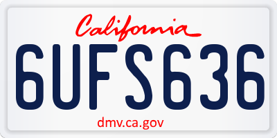 CA license plate 6UFS636