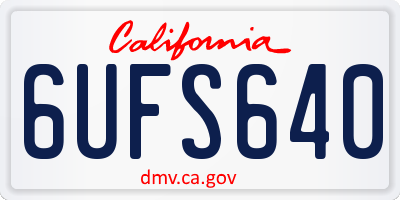 CA license plate 6UFS640