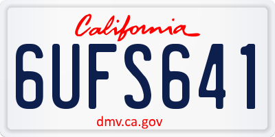 CA license plate 6UFS641