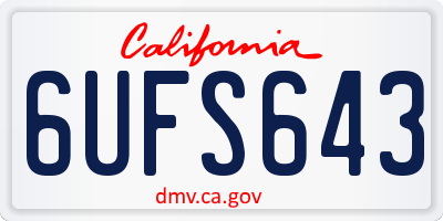 CA license plate 6UFS643