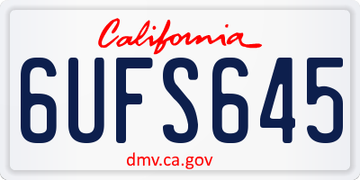 CA license plate 6UFS645