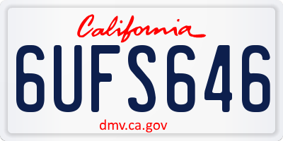 CA license plate 6UFS646