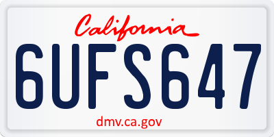 CA license plate 6UFS647