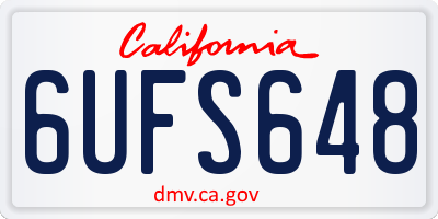 CA license plate 6UFS648