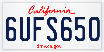 CA license plate 6UFS650