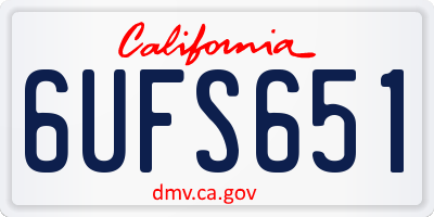CA license plate 6UFS651
