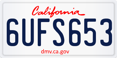 CA license plate 6UFS653