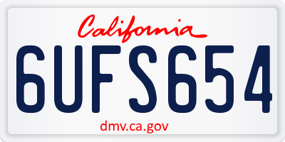 CA license plate 6UFS654