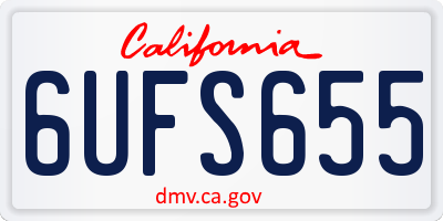 CA license plate 6UFS655
