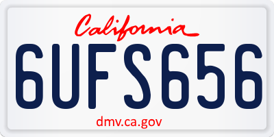 CA license plate 6UFS656