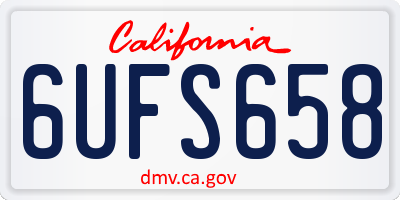 CA license plate 6UFS658