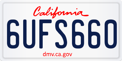 CA license plate 6UFS660