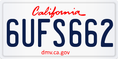CA license plate 6UFS662