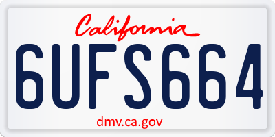 CA license plate 6UFS664