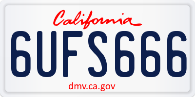 CA license plate 6UFS666