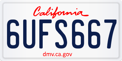 CA license plate 6UFS667