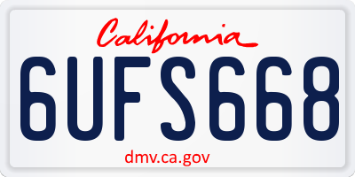 CA license plate 6UFS668