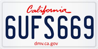 CA license plate 6UFS669