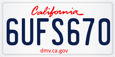 CA license plate 6UFS670