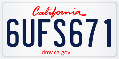 CA license plate 6UFS671