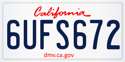 CA license plate 6UFS672
