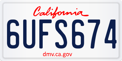 CA license plate 6UFS674