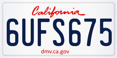 CA license plate 6UFS675