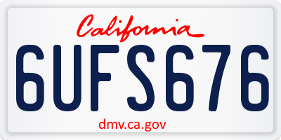 CA license plate 6UFS676