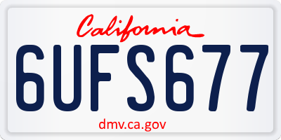 CA license plate 6UFS677