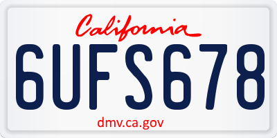 CA license plate 6UFS678