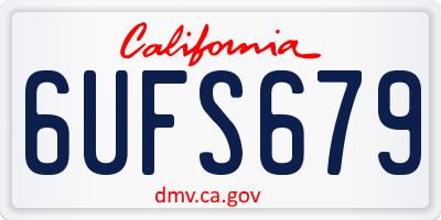 CA license plate 6UFS679