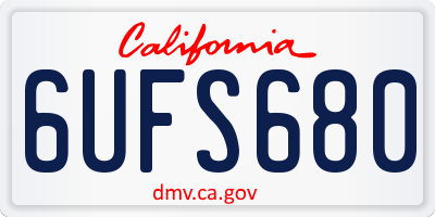 CA license plate 6UFS680